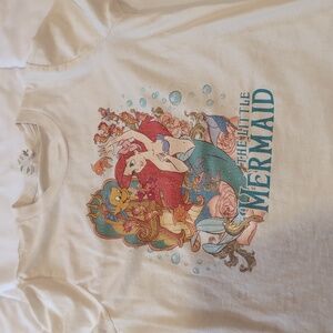 Little Mermaid Disney distressed off white tee from Etsy